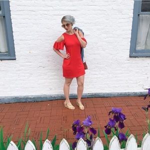 Glamorous Red Cold Shoulder Bombshell Dress Sz S